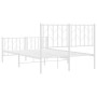 Estructura cama metal con cabecero y estribo blanco 120x200 cm de , Camas y somieres - Ref: Foro24-374502, Precio: 103,94 €, ...