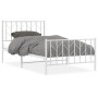 Estructura cama metal cabecero y estribo blanca 100x190 cm de , Camas y somieres - Ref: Foro24-374498, Precio: 71,33 €, Descu...
