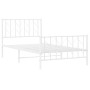 Estructura cama metal cabecero y estribo blanca 100x190 cm de , Camas y somieres - Ref: Foro24-374498, Precio: 71,33 €, Descu...