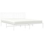 Estructura de cama de metal con cabecero blanco 183x213 cm de , Camas y somieres - Ref: Foro24-374491, Precio: 94,20 €, Descu...