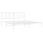 Estructura de cama de metal con cabecero blanco 183x213 cm de , Camas y somieres - Ref: Foro24-374491, Precio: 94,20 €, Descu...