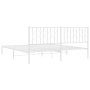 Estructura de cama de metal con cabecero blanco 183x213 cm de , Camas y somieres - Ref: Foro24-374491, Precio: 94,20 €, Descu...