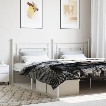 Cabecero de metal blanco 200 cm de , Cabeceros y pies de cama - Ref: Foro24-374426, Precio: 42,04 €, Descuento: %