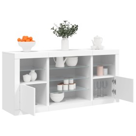 Aparador con luces LED blanco 142,5x37x67 cm de , Aparadores - Ref: Foro24-3209086, Precio: 185,18 €, Descuento: %