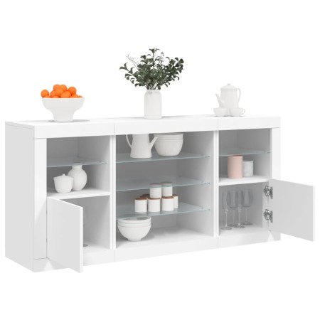Aparador con luces LED blanco 142,5x37x67 cm de , Aparadores - Ref: Foro24-3209086, Precio: 185,18 €, Descuento: %