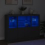 Aparadores con luces LED 3 piezas madera de ingeniería negro de , Aparadores - Ref: Foro24-3209108, Precio: 209,50 €, Descuen...