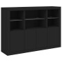 Aparadores con luces LED 3 piezas madera de ingeniería negro de , Aparadores - Ref: Foro24-3209108, Precio: 209,50 €, Descuen...