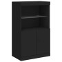 Aparadores con luces LED 3 piezas madera de ingeniería negro de , Aparadores - Ref: Foro24-3209108, Precio: 209,50 €, Descuen...