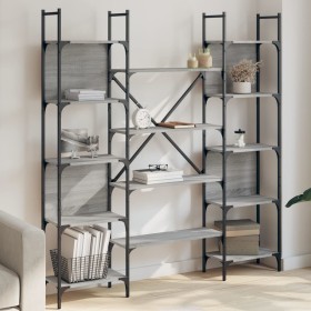 Estantería de madera ingeniería gris Sonoma 155,5x24x166,5 cm de , Librerías y estanterías - Ref: Foro24-838861, Precio: 102,...
