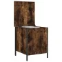 Banco almacenaje madera ingeniería roble ahumado 40x42,5x50 cm de , Bancos para recibidores y almacenamiento - Ref: Foro24-83...