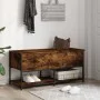 Banco almacenaje madera ingeniería roble ahumado 100x42,5x47 cm by , Benches for halls and storage - Ref: Foro24-839025, Pric...