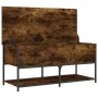 Banco almacenaje madera ingeniería roble ahumado 100x42,5x47 cm by , Benches for halls and storage - Ref: Foro24-839025, Pric...