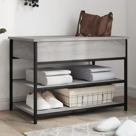 Banco zapatero madera de ingeniería gris Sonoma 70x42,5x50 cm by , Benches for halls and storage - Ref: Foro24-839031, Price:...