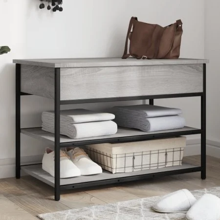 Banco zapatero madera de ingeniería gris Sonoma 70x42,5x50 cm by , Benches for halls and storage - Ref: Foro24-839031, Price:...