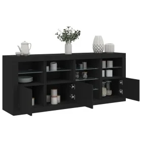 Aparador con luces LED negro 164x37x67 cm by , Sideboards - Ref: Foro24-3209052, Price: 235,45 €, Discount: %
