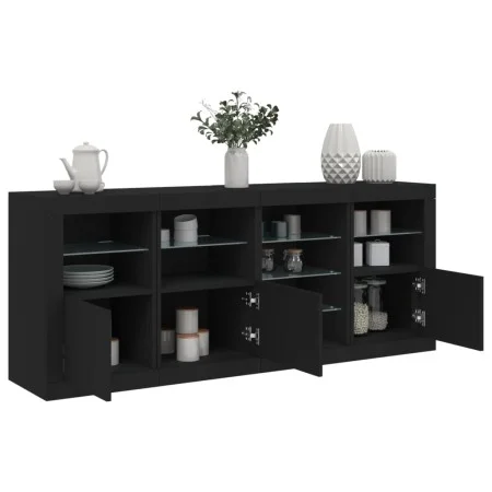 Schwarzer Schrank mit LED-Lichtern 164x37x67 cm von , Sideboards - Ref: Foro24-3209052, Preis: 235,45 €, Rabatt: %