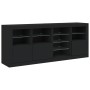 Aparador con luces LED negro 164x37x67 cm de , Aparadores - Ref: Foro24-3209052, Precio: 241,04 €, Descuento: %