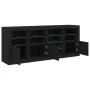 Aparador con luces LED negro 164x37x67 cm by , Sideboards - Ref: Foro24-3209052, Price: 235,45 €, Discount: %