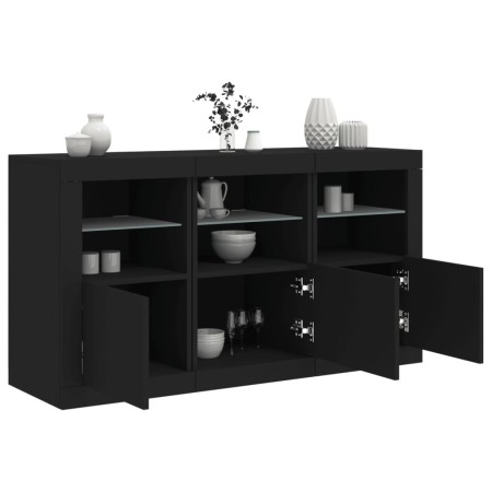 Aparador con luces LED negro 123x37x67 cm de , Aparadores - Ref: Foro24-3209059, Precio: 174,71 €, Descuento: %