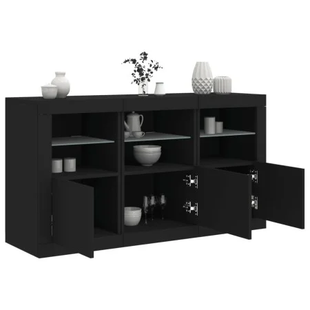 Aparador con luces LED negro 123x37x67 cm by , Sideboards - Ref: Foro24-3209059, Price: 173,48 €, Discount: %