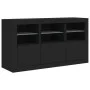 Aparador con luces LED negro 123x37x67 cm by , Sideboards - Ref: Foro24-3209059, Price: 173,48 €, Discount: %