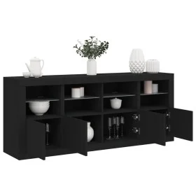 Aparador con luces LED negro 163x37x67 cm de , Aparadores - Ref: Foro24-3209073, Precio: 203,59 €, Descuento: %