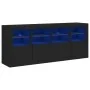 Aparador con luces LED negro 163x37x67 cm de , Aparadores - Ref: Foro24-3209073, Precio: 203,59 €, Descuento: %