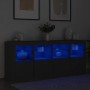 Aparador con luces LED negro 163x37x67 cm de , Aparadores - Ref: Foro24-3209073, Precio: 218,88 €, Descuento: %