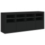Aparador con luces LED negro 163x37x67 cm de , Aparadores - Ref: Foro24-3209073, Precio: 218,88 €, Descuento: %