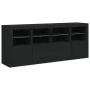 Aparador con luces LED negro 163x37x67 cm de , Aparadores - Ref: Foro24-3209073, Precio: 203,59 €, Descuento: %