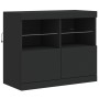 Aparador con luces LED negro 163x37x67 cm de , Aparadores - Ref: Foro24-3209073, Precio: 218,88 €, Descuento: %