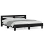 Estructura cama con cabecero madera ingeniería negro 200x200 cm de , Camas y somieres - Ref: Foro24-3207393, Precio: 140,93 €...