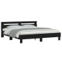 Estructura cama con cabecero madera ingeniería negro 200x200 cm de , Camas y somieres - Ref: Foro24-3207393, Precio: 140,93 €...