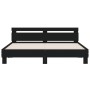 Estructura cama con cabecero madera ingeniería negro 200x200 cm de , Camas y somieres - Ref: Foro24-3207393, Precio: 140,93 €...