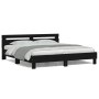 Estructura de cama con cabecero y luces LED negra 200x200 cm de , Camas y somieres - Ref: Foro24-3207519, Precio: 183,12 €, D...