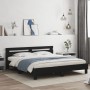 Estructura de cama con cabecero y luces LED negra 200x200 cm de , Camas y somieres - Ref: Foro24-3207519, Precio: 183,12 €, D...