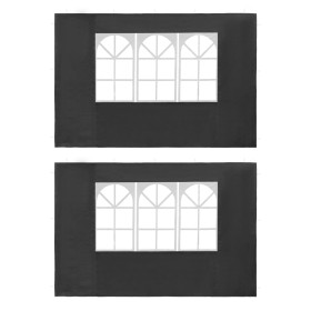 Pared lateral de carpa de fiesta con ventana 2 uds PE antracita de vidaXL, Carpas y cenadores - Ref: Foro24-45117, Precio: 21...