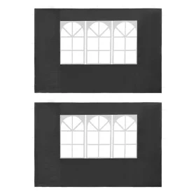 Pared lateral de carpa de fiesta con ventana 2 uds PE antracita de vidaXL, Carpas y cenadores - Ref: Foro24-45117, Precio: 20...