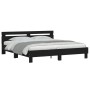 Estructura de cama con cabecero y luces LED negra 200x200 cm de , Camas y somieres - Ref: Foro24-3207519, Precio: 183,12 €, D...
