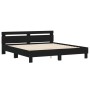 Estructura de cama con cabecero y luces LED negra 200x200 cm de , Camas y somieres - Ref: Foro24-3207519, Precio: 183,12 €, D...