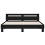 Estructura de cama con cabecero y luces LED negra 200x200 cm de , Camas y somieres - Ref: Foro24-3207519, Precio: 183,12 €, D...