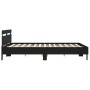 Estructura de cama con cabecero y luces LED negra 200x200 cm de , Camas y somieres - Ref: Foro24-3207519, Precio: 183,12 €, D...