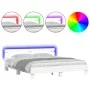 Estructura de cama cabecero y luces LED blanca 180x200 cm de , Camas y somieres - Ref: Foro24-3207525, Precio: 143,01 €, Desc...