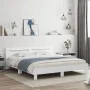 Estructura de cama cabecero y luces LED blanca 180x200 cm de , Camas y somieres - Ref: Foro24-3207525, Precio: 143,01 €, Desc...