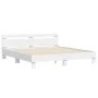 Estructura de cama cabecero y luces LED blanca 180x200 cm de , Camas y somieres - Ref: Foro24-3207525, Precio: 143,01 €, Desc...