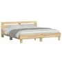 Estructura de cama cabecero y luces LED roble Sonoma 180x200 cm de , Camas y somieres - Ref: Foro24-3207527, Precio: 155,90 €...