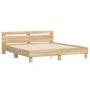 Estructura de cama cabecero y luces LED roble Sonoma 180x200 cm de , Camas y somieres - Ref: Foro24-3207527, Precio: 155,90 €...