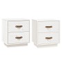 Mesitas de noche 2 uds madera maciza pino blanco 40x34x45 cm de vidaXL, Mesitas de noche - Ref: Foro24-818328, Precio: 87,11 ...