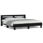 Estructura de cama cabecero y luces LED negra160x200 cm de , Camas y somieres - Ref: Foro24-3207533, Precio: 199,29 €, Descue...