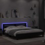 Estructura de cama cabecero y luces LED negra160x200 cm de , Camas y somieres - Ref: Foro24-3207533, Precio: 199,29 €, Descue...